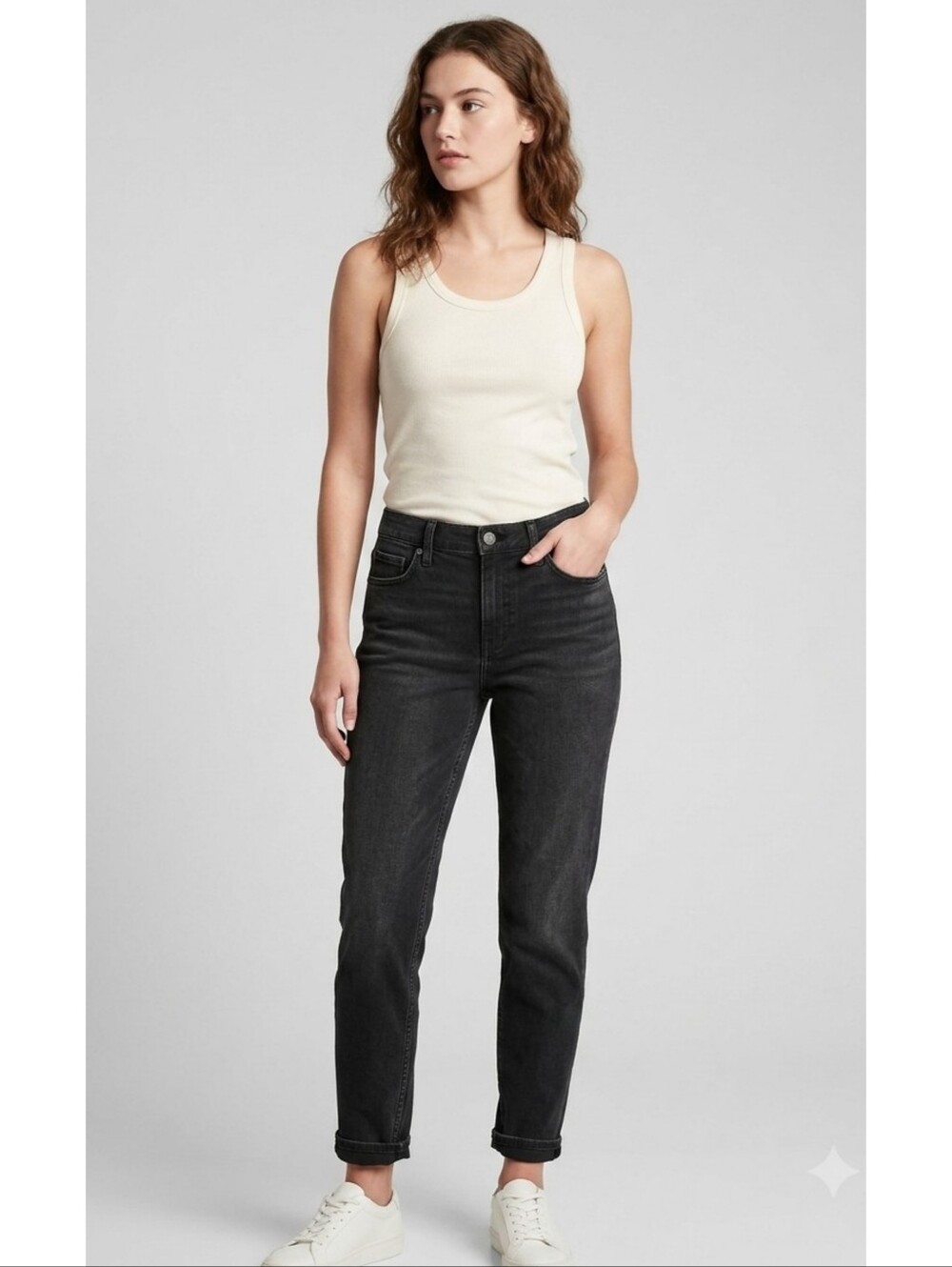 Banana Republic Factory Girlfriend Fit Jeans Washed Black Size 27/4P